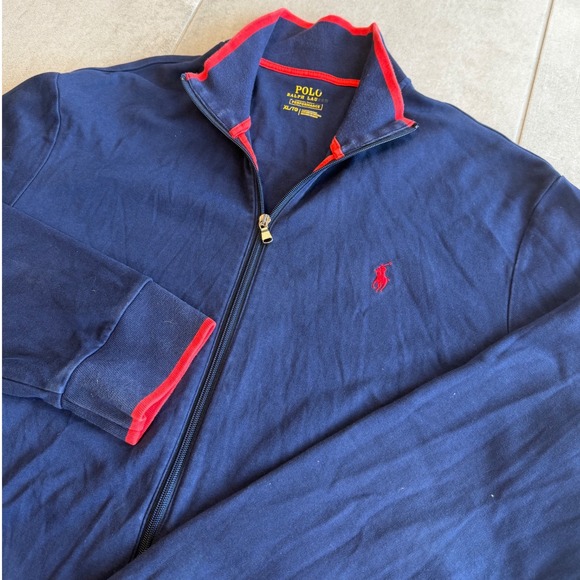 Polo Ralph Lauren Other - Polo Ralph Lauren Performance Mens XL Navy Blue Red Full Zip Track Jacket